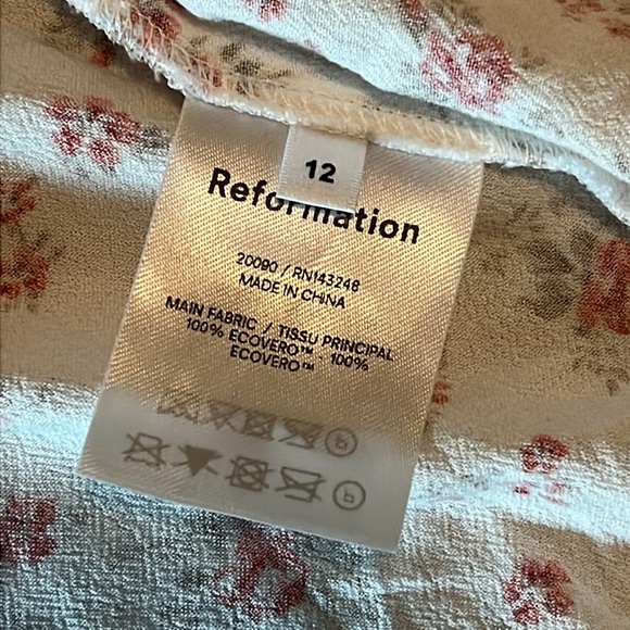 Reformation Bisque Floral Print Mini Dress- 12 - Picture 8 of 14